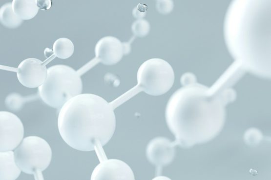 Photo by D koi white molecular structure 3D render